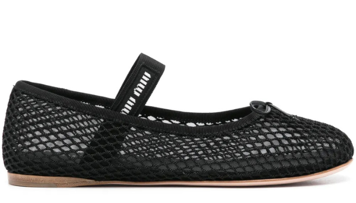 Woven nappa leather ballerinas
