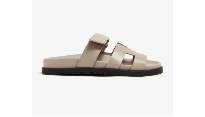 HERMES CHYPRE SANDAL BEIGE MASTIC CALFSKIN LEATHER