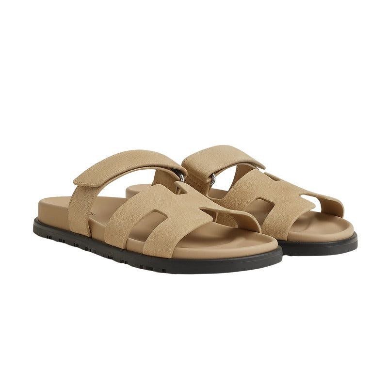 Hermes Brown Suede Chypre Sandals