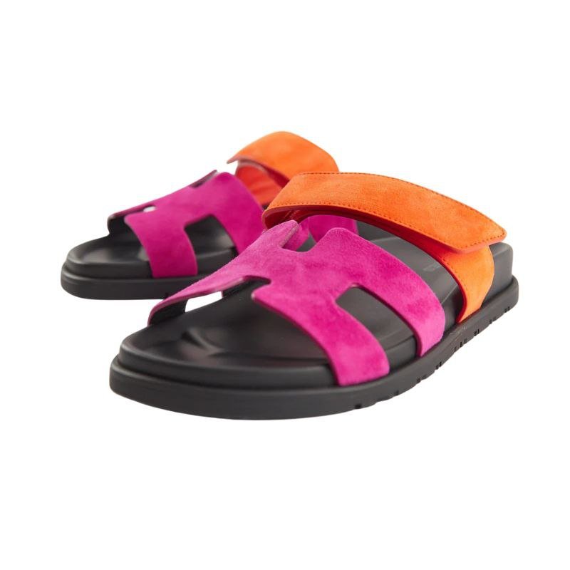 Suede Goatskin Womens Chypre Sandals Rose Chapas Orange Synthetique